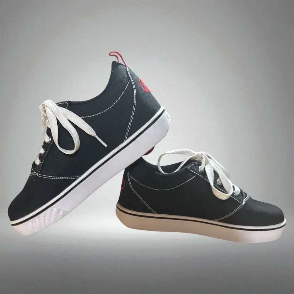 Heelys Pro 20 GR8 Roller Shoes Youth 6 Black Red Skate Sneakers Wheels Installed